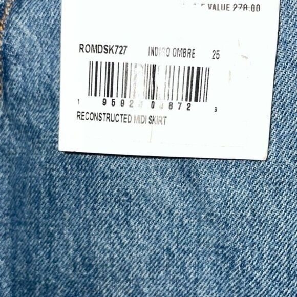 Frame Womens Size 25 Reconstructed MIDI Denim Skirt - Picture 11 of 11